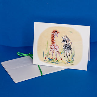 Giraffe and Zebra Note Cards