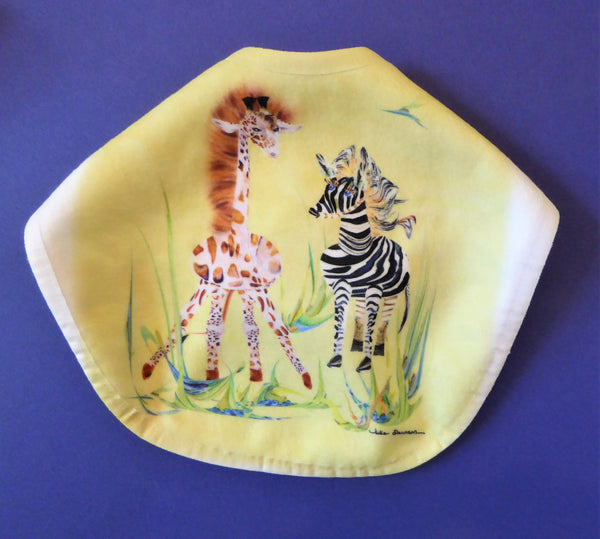 Sillybilly Giraffe and Zebra Bib