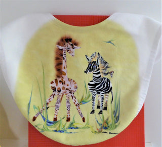 Sillybilly Giraffe and Zebra Bib